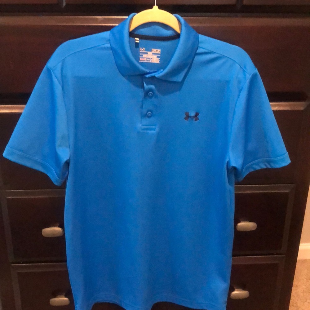 Blue heat gear polo medium under armour